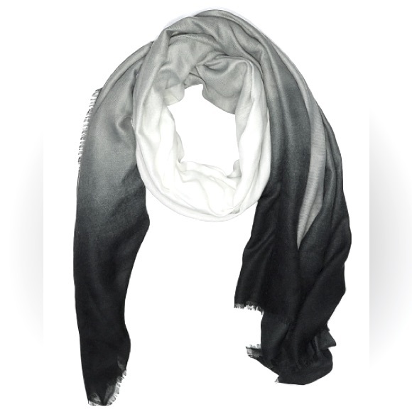 Cushnie Grey Horizon Black and White Ombre Scarf